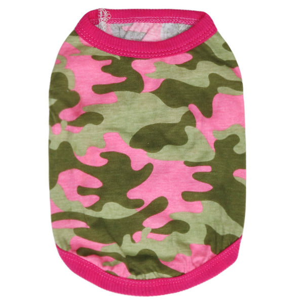 Pet Clothes Dog Clothes Cotton Yellow Woodland Camouflage Dog Clothes Vest Teddy Pet Clothes Spring And Summer